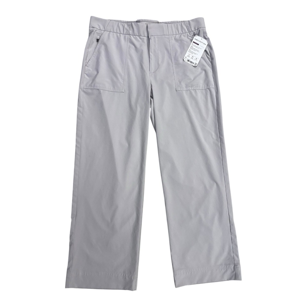 NWT Athleta Tribeca‎ Utility Crop Pants Womens 12 Birch Grey 446630-01